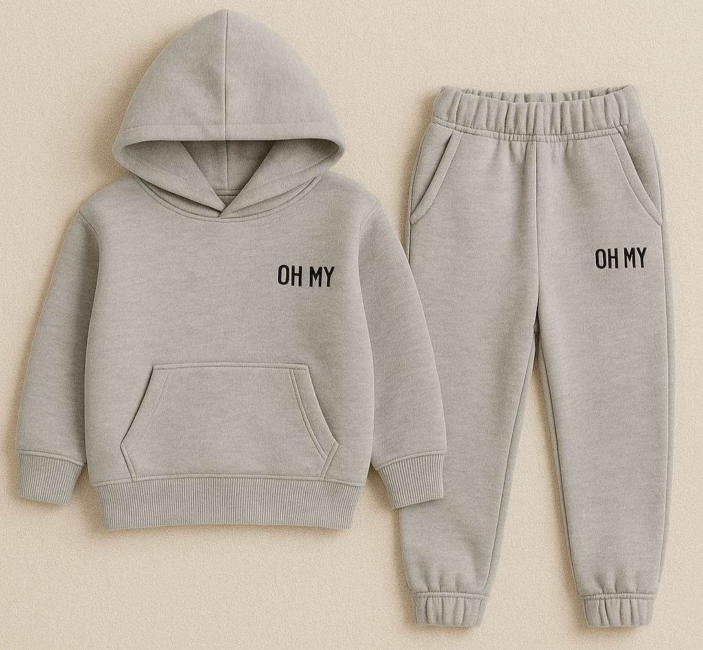 100% cotton kids hoodie set